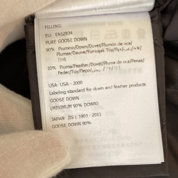 Moncler Women Flammette Down Puffer Long Jacket Hood Dark Gray size 4/ LRG  NWOT - Picture 16 of 17